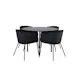 Matgrupp Venture Home Silvia med 4 Bergen Stolar Sammet