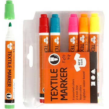 Textilpennor Creativ Company Neonfärger Spets 2-4 mm 6 St/1 Förp