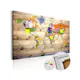 Anslagstavla Arkiio Map on wood Colourful Travels