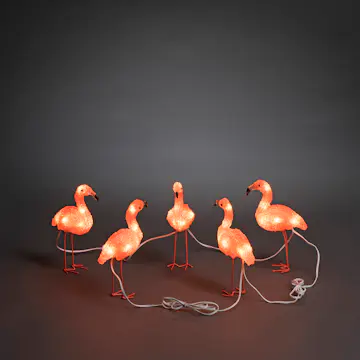 Dekorationsbelysning Gnosjö Konstsmide Flamingos Akryl 5 st LED