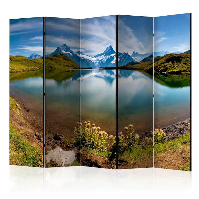 Rumsavdelare Skärmvägg Arkiio Lake with Mountain Reflection Switzerland II 225x172 cm