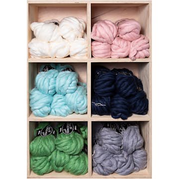 Akrylgarn Creativ Company Xl med Ull Mixade Färger 15 m Stl Mega 6X5 Nystan/1 Förp