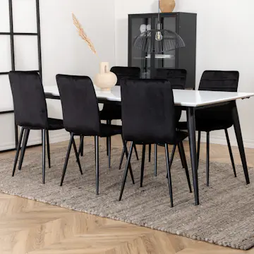 Matgrupp Venture Home Jolie med 6 Walerina Stolar Sammet