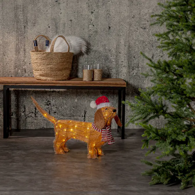 Utomhusdekoration Star Trading Tecidy Hund 42 cm B/O