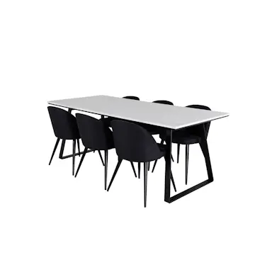 Matgrupp Venture Home Estelle med 6 Valentina Stolar PolyEstelletyg