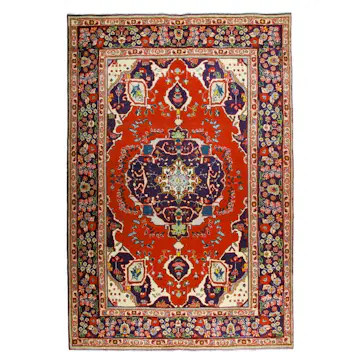 Persisk Matta Arkiio Tabriz Patina Röd/Mörkblå 195x295