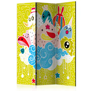 Rumsavdelare Skärmvägg Arkiio Happy Creatures 135x172 cm
