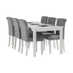 Matgrupp Basic Home Jasmin Rektangulärt Matbord 180-270 cm Förlängningsbart med 6 Stormon Matstol
