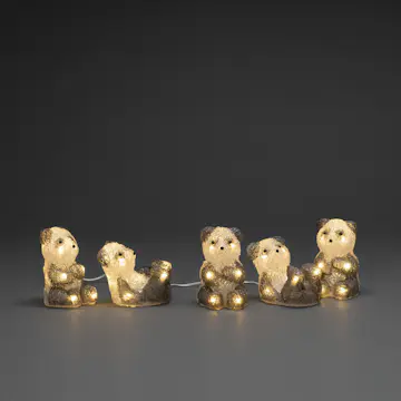 Dekorationsbelysning Gnosjö Konstsmide Pandabjörnar 5 st 40 LED