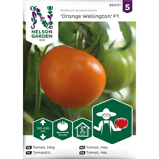 Frö Nelson Garden Tomat Hög Orange Wellington F1