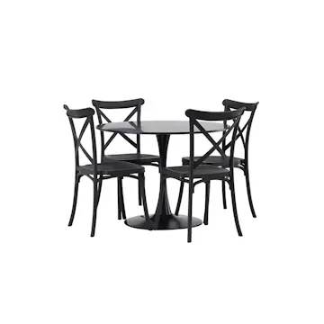 Matgrupp Venture Home Glade Ø 100 cm med 4 Crosett Stolar