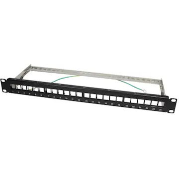 Serverskåp LogiLink Patchpanel Keystone-uttag 19" Rack 1U Svart