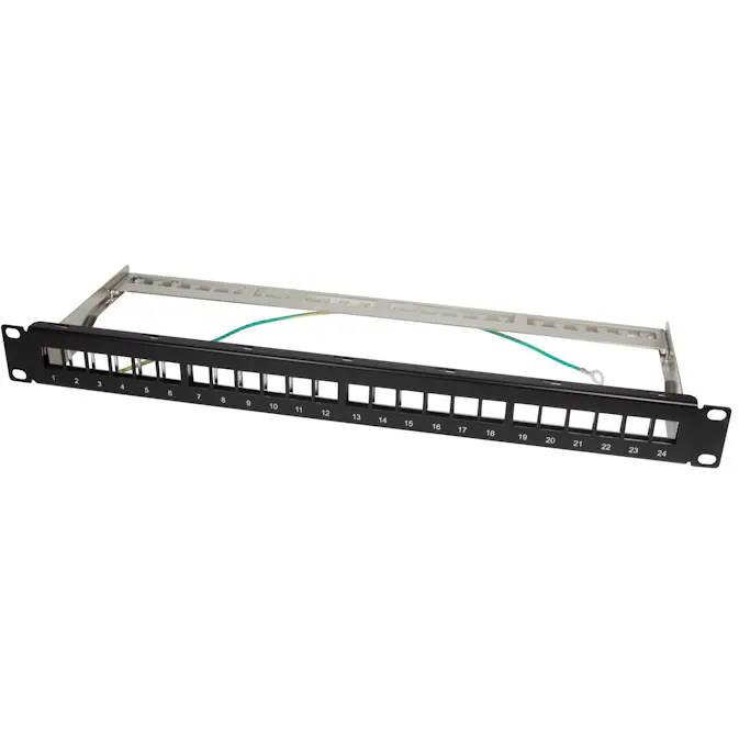 Serverskåp LogiLink Patchpanel Keystone-uttag 19" Rack 1U Svart