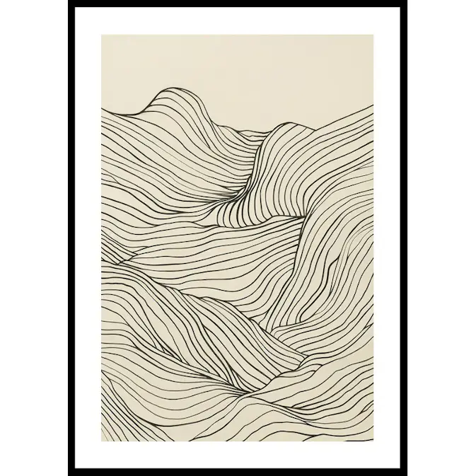 Poster Gallerix Line Art Waves