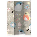 Rumsavdelare Skärmvägg Arkiio Natural Pattern With Birds 135x172 cm