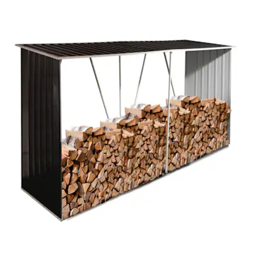 Vedskjul Skotte Garden Värna Stor Svart Stål 330 cm