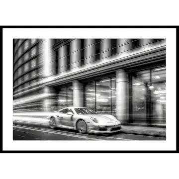 Poster Gallerix Porsche 911 In Motion B&W