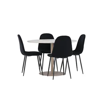 Matgrupp Venture Home Lycke Ø110 med 4 st Polar Stolar Teddy