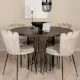 Matgrupp furniture/fashion Stone Ø120 cm med 4 Limhamn Light Stolar
