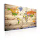 Tavla Arkiio Map on wood Colourful Travels
