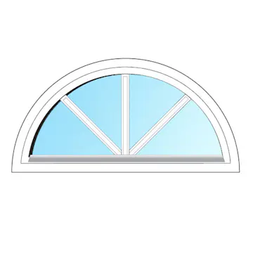 Fönster Fri Form DekorFönster Outline Fast Karm Halvcirkel Enkelglas Vitmålat