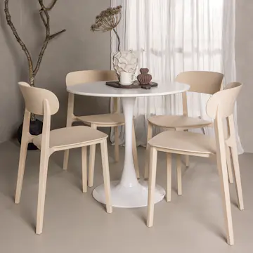 Matgrupp Venture Home Hamden Ø80 cm med 4 Åstol stolar