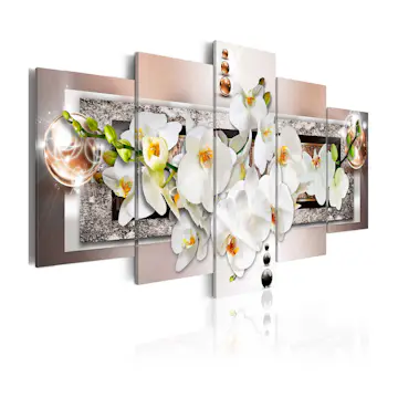 Tavla Arkiio White Abstract Orchid