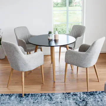 Matgrupp Venture Home Pelle Casper med 4 Stolar Ek Grå