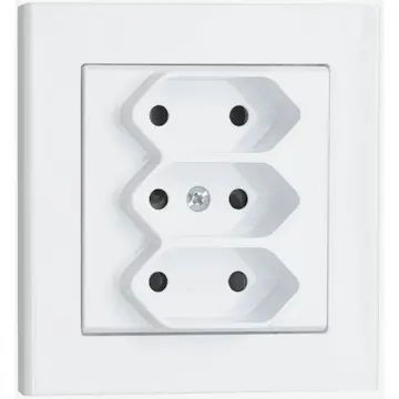 Vägguttag Malmbergs Optima 3-V Euro Vit med Skruvanslutning