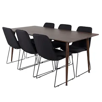 Matgrupp Venture Home Pobbie med 6 Muscot Stolar Polyestertyg