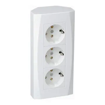 Vägguttag Malmbergs Nova Utanpåliggande 3-Vägs Hörndosa