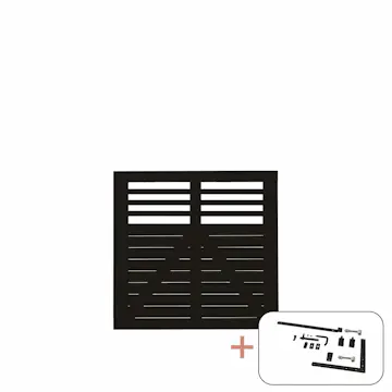 Enkelgrind PLUS Decora med Beslag 100 x 95 cm Svart