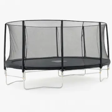 Studsmatta Metalcraft Oval Svart 3,05 x 4,88 m Med Säkerhetsnät & Stabil Stålram För Trädgårdslek