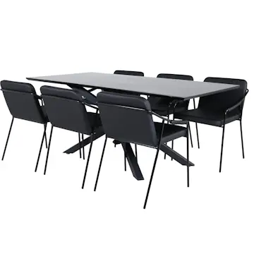 Matgrupp Venture Home med Piata Matbord och 6 Tjärö Matstolar