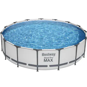 Poolpaket Bestway Steel Pro Max Ø4,57m Stålramspool Ovanmark med Filterpump