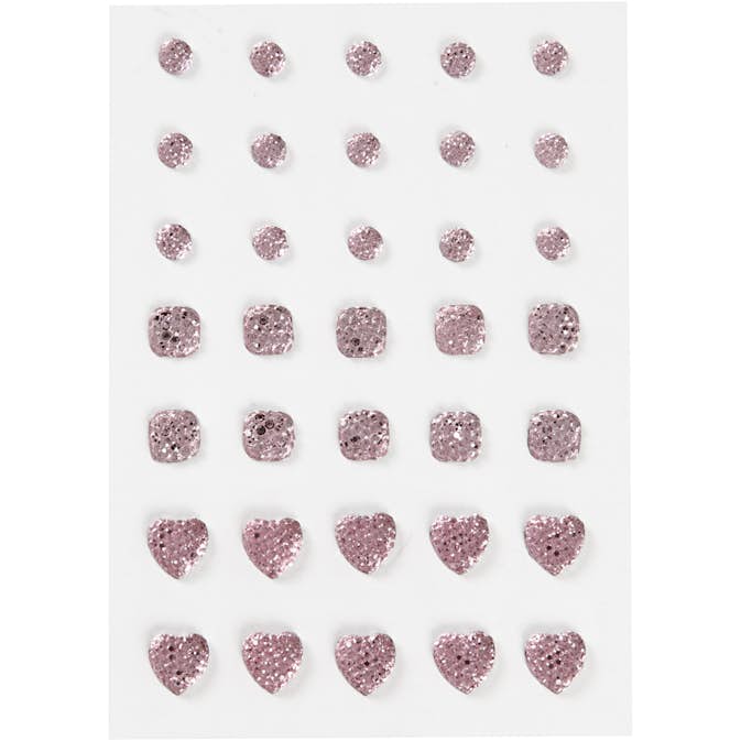 Rhinestones Creativ Company (Rund, Fyrkant, Hjärta) 35 St/1 Förp