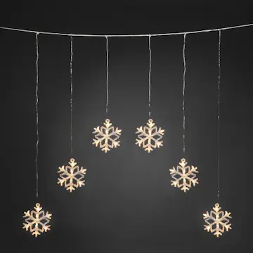 Gardinslinga Gnosjö Konstsmide 6 Snöflingor