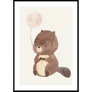 Poster Gallerix Beaver With Balloon