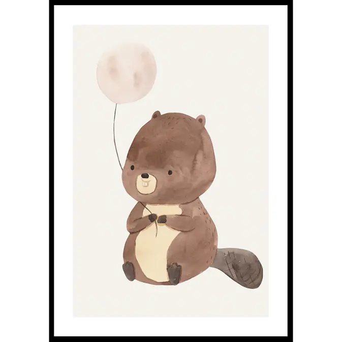 Poster Gallerix Beaver With Balloon