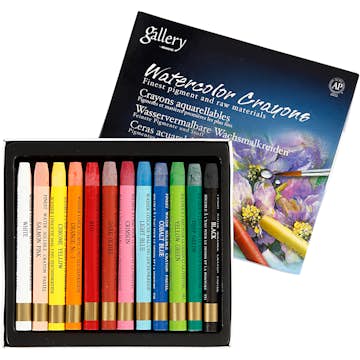 Akvarellkritor Creativ Company Gallery Mixade Färger L9,3 cm 12 st/1 Förp