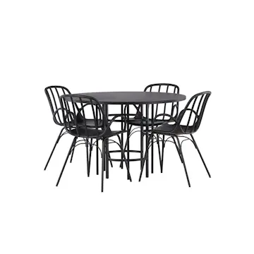 Matgrupp Venture Home Copenhagen Ø 115 cm med 4 Dyrön Stolar