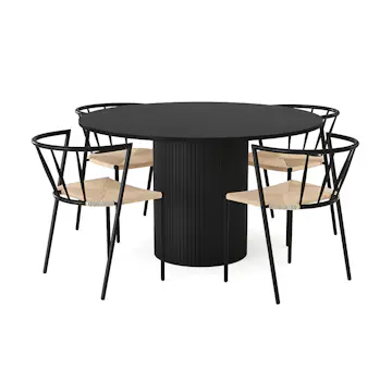 Matgrupp In Living Kopparbo Ø130 cm med 4 st Winston stolar