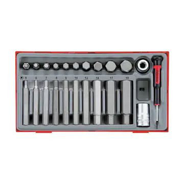 Insexhylssats 23 delar med 1/2 tum fyrkantsfäste Teng Tools TTHEX23