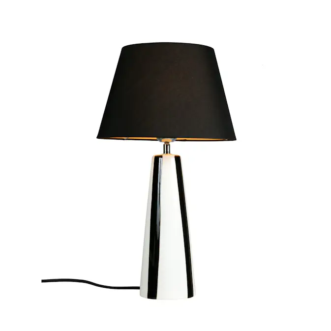 Bordsslampa PR Home Leya Randig Lampfot i Keramik med Lampskärm