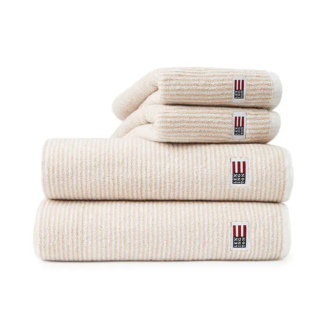 Badhandduk Lexington Icons Original Striped White-Tan