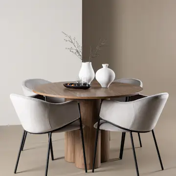 Matgrupp Venture Home Olivia Ø110 med 4 st Evelina Stolar