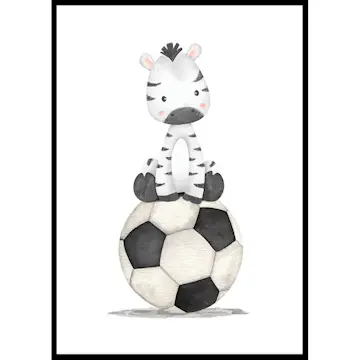 Poster Gallerix Zebra With Soccer Ball