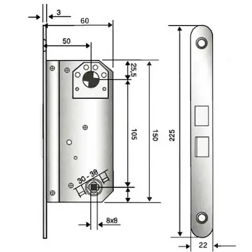 Låshus Millers 78765 Ytterdörr