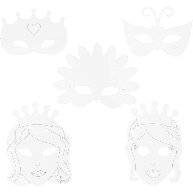 Äventyrmasker Creativ Company Vit 16 St/1 Förp