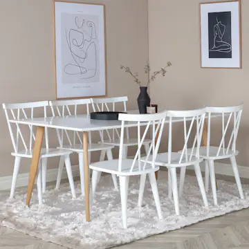 Matgrupp Venture Home Polar med 6 Mariette stolar